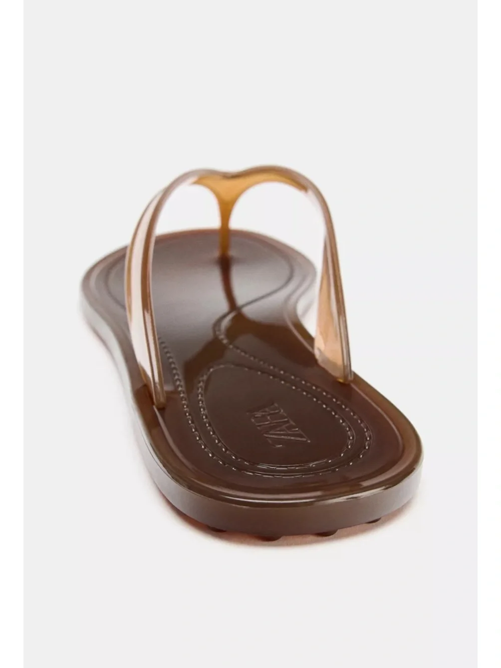 Zara Women’s Brown Jelly Flip Flop Sandals - Picture 2 of 5
